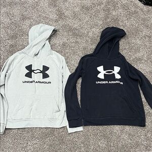 Under Armour Light Gray and Dark Blue Hoodies